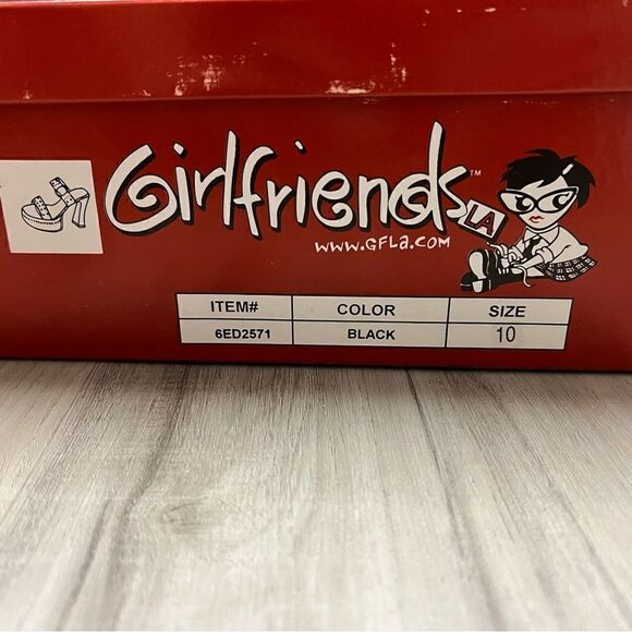 NIB vintage y2k mallgoth platform sandals by Girlfriends LA sz 10. - Picture 12 of 12